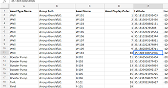 Spreadsheet exported from Greyswift